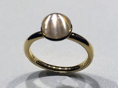 A Burmese Moonstone Ring Set in 14 Karat Gold