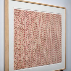 Sculpture murale en paille en papier vintage Fractured III (rouge), de Karyl Sisson