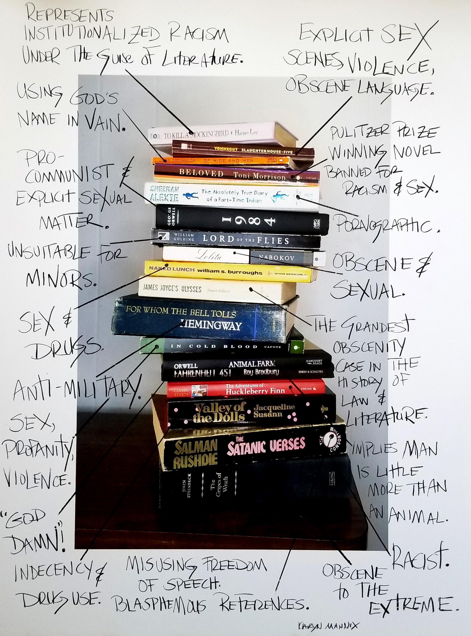 BANNED Books - Contemporary Mixed Media Art by Karyn Mannix
