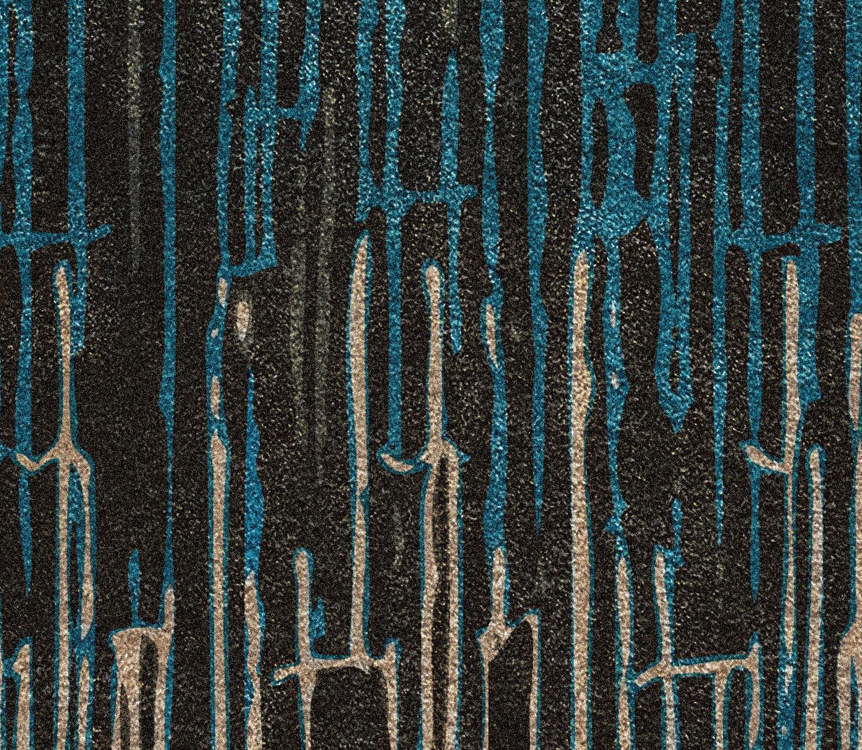 Through Central Africa flows the Kasai river, giving life to agricultural lands in a region known for its sandy & infertile soil. The long & irregular stripes of KASAI rectangular rug in dark blue, light brown & dark brown depict the heavy sediment