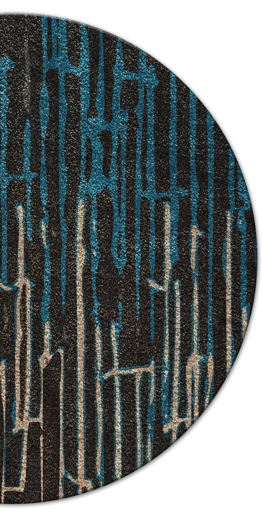 blue and brown rug