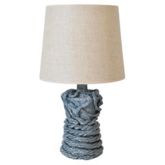 "Kasaï" Gorgone light blue ceramic lamp 32cm, Barracuda Edition.