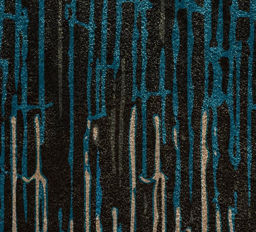 Modern Kasai Hand-Tufted Tencel Rug in Blue and Brown For Sale