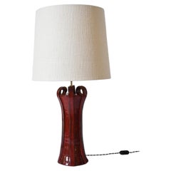 "Kasaï" Henry red ceramic lamp 40cm, Barracuda Edition.