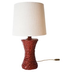 "Kasaï" red rope ceramic lamp 32cm, Barracuda Edition.