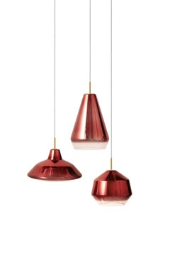 Colgante de cristal Kasar de 3 luces en cobre degradado