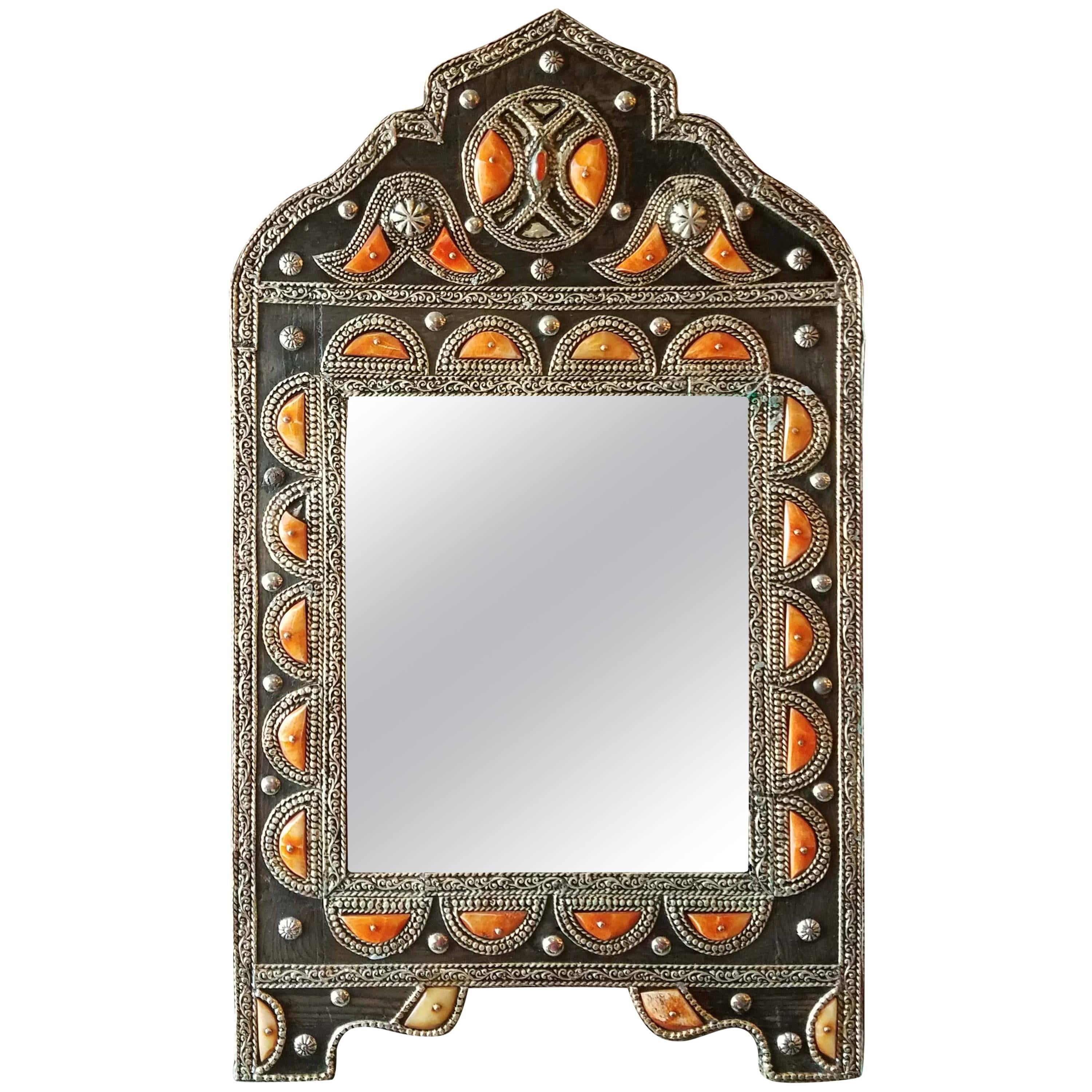 Kasbah Arched Moroccan Metal Inlaid Mirror, Marrakech For Sale