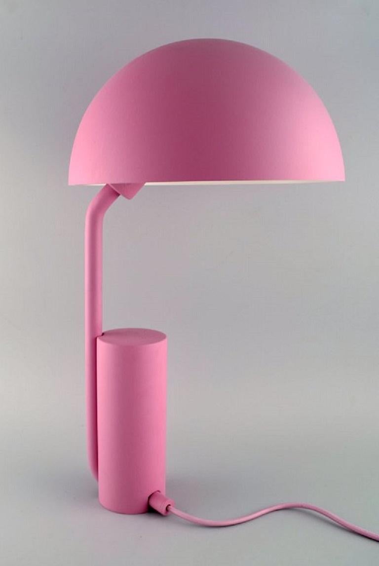 Contemporary Kaschkasch for Normann Copenhagen, Cap Table Lamp in Pink Lacquered Steel For Sale