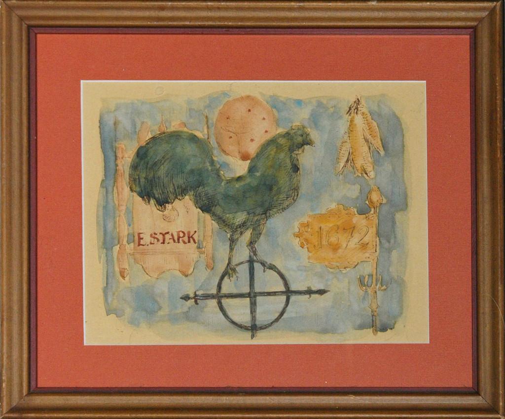 "Rooster Weathervane" - Print by Kash