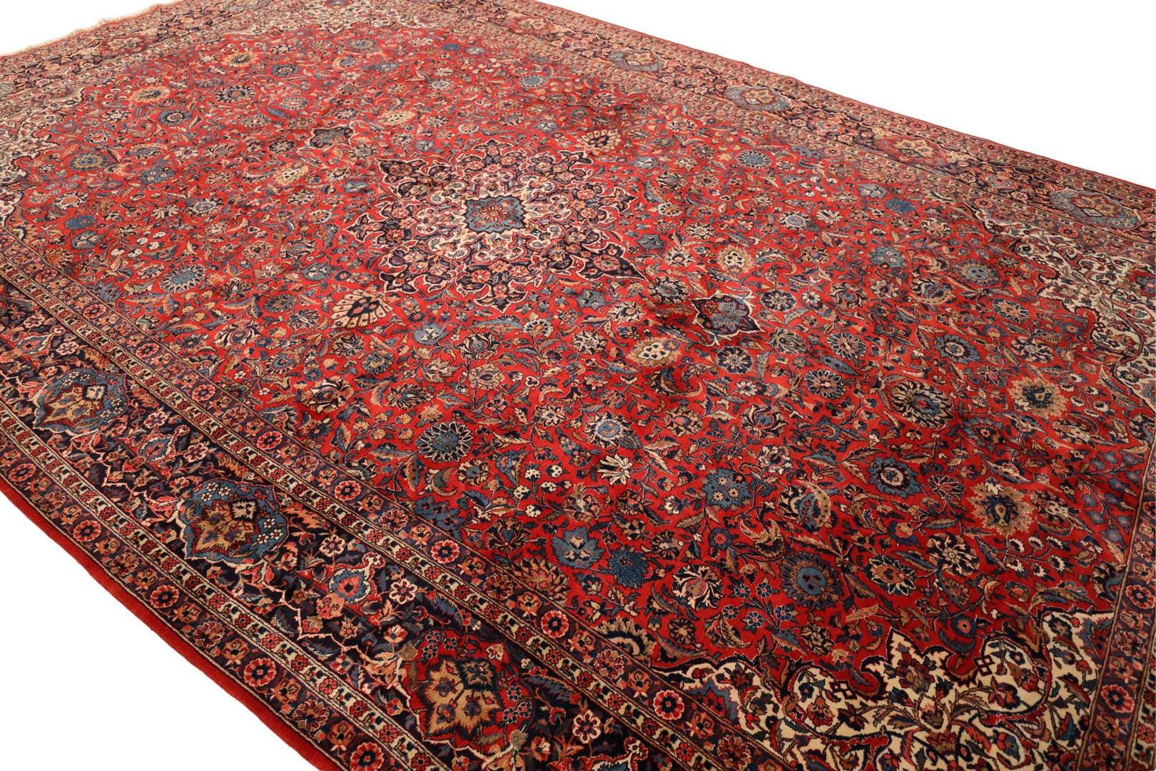 Hand-Knotted Kashan Antique Room-Size rug - 10'6