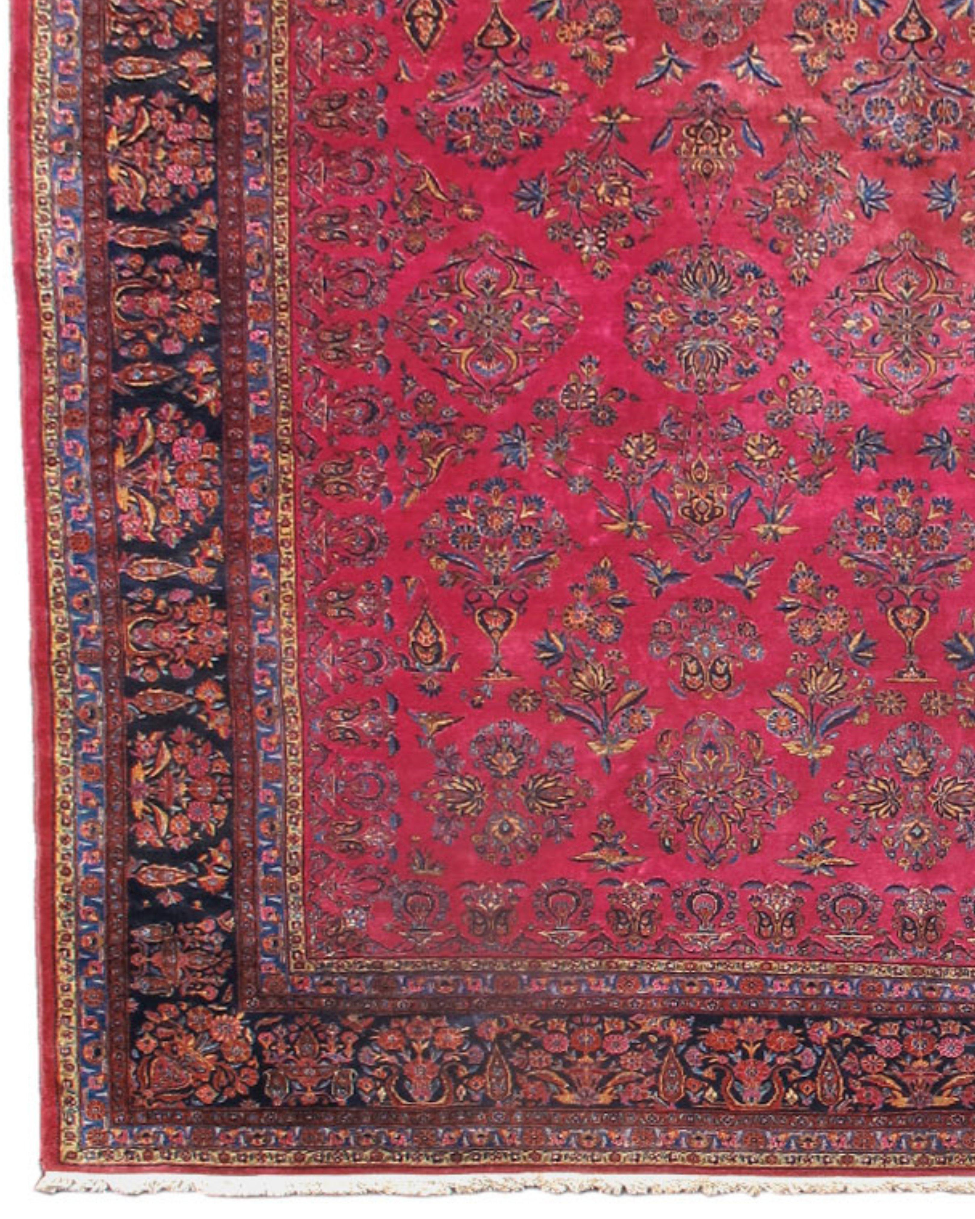 Large Antique Persian Kashan Carpet, c. 1930 In Excellent Condition For Sale In San Francisco, CA