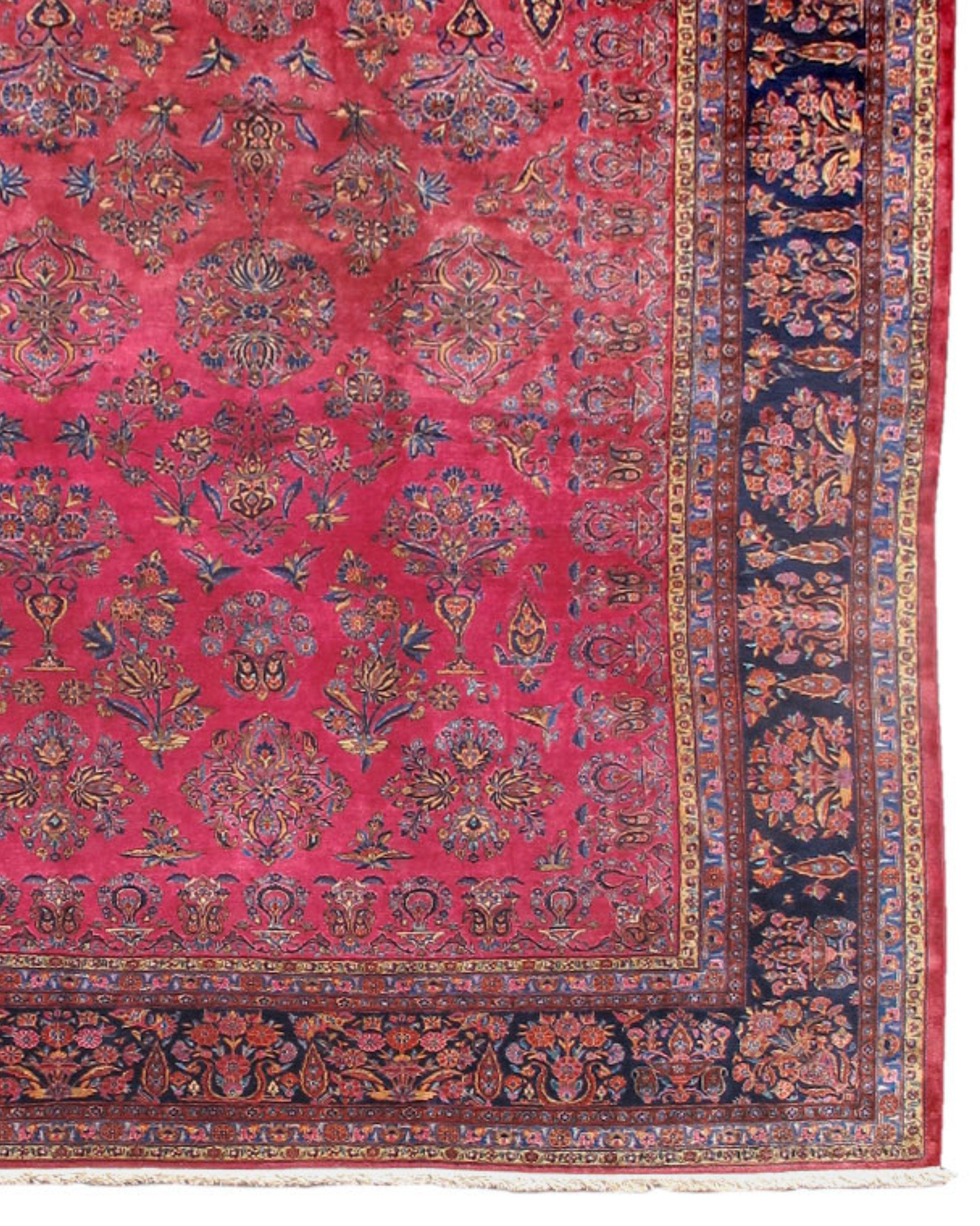 20th Century Large Antique Persian Kashan Carpet, c. 1930 For Sale