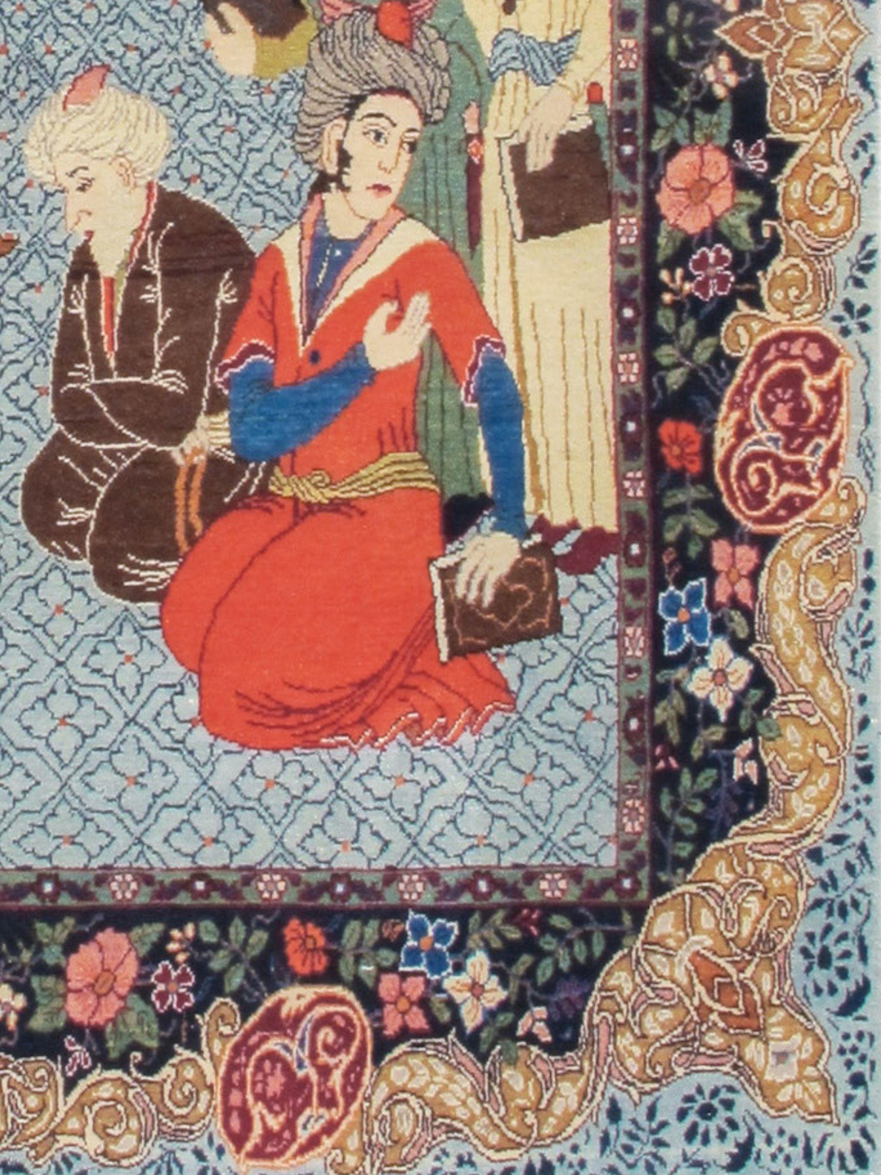 Kashan Bildteppich, um 1960 (Persisch) im Angebot