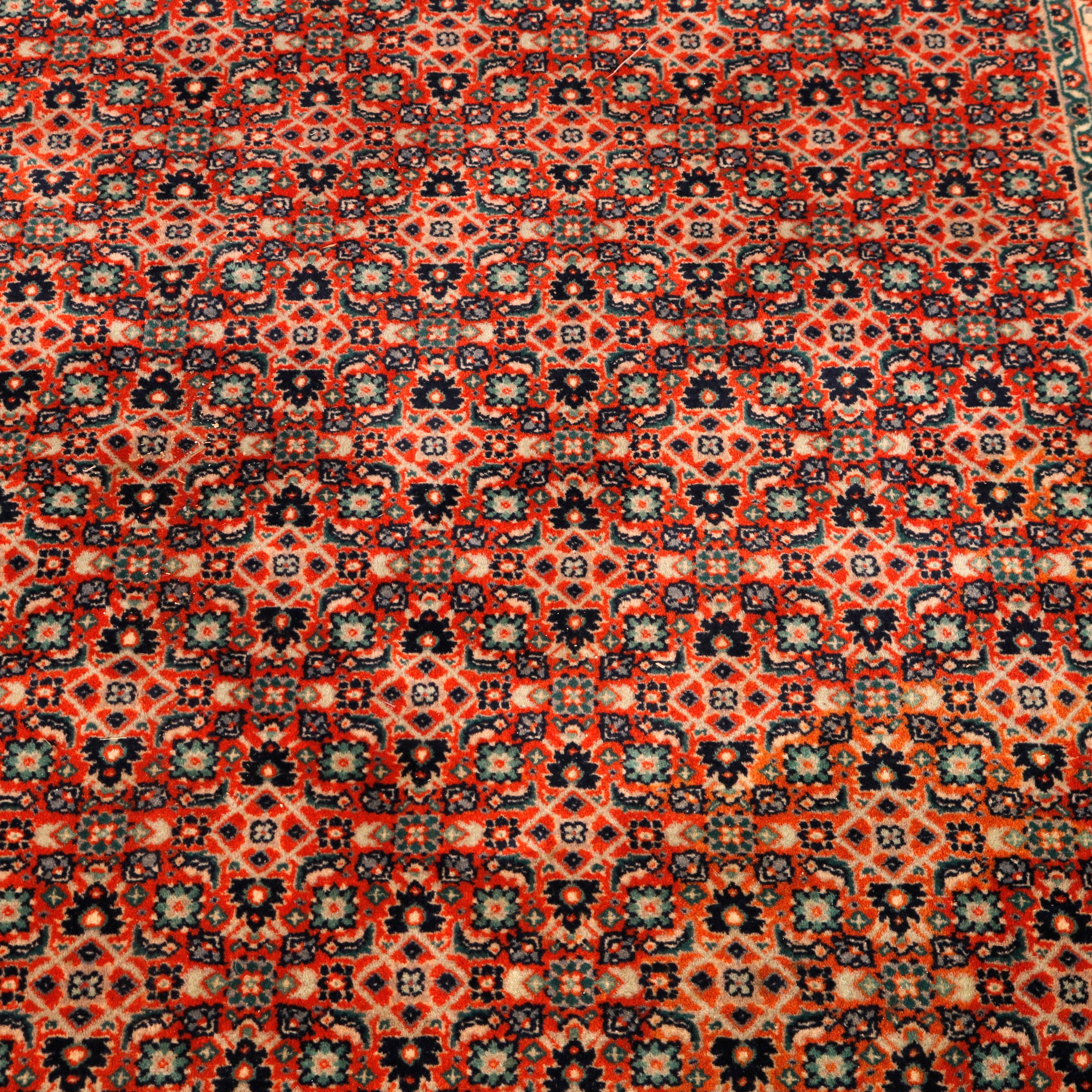 20th Century Kashan Room Size Oriental Wool Rug circa 1950 For Sale