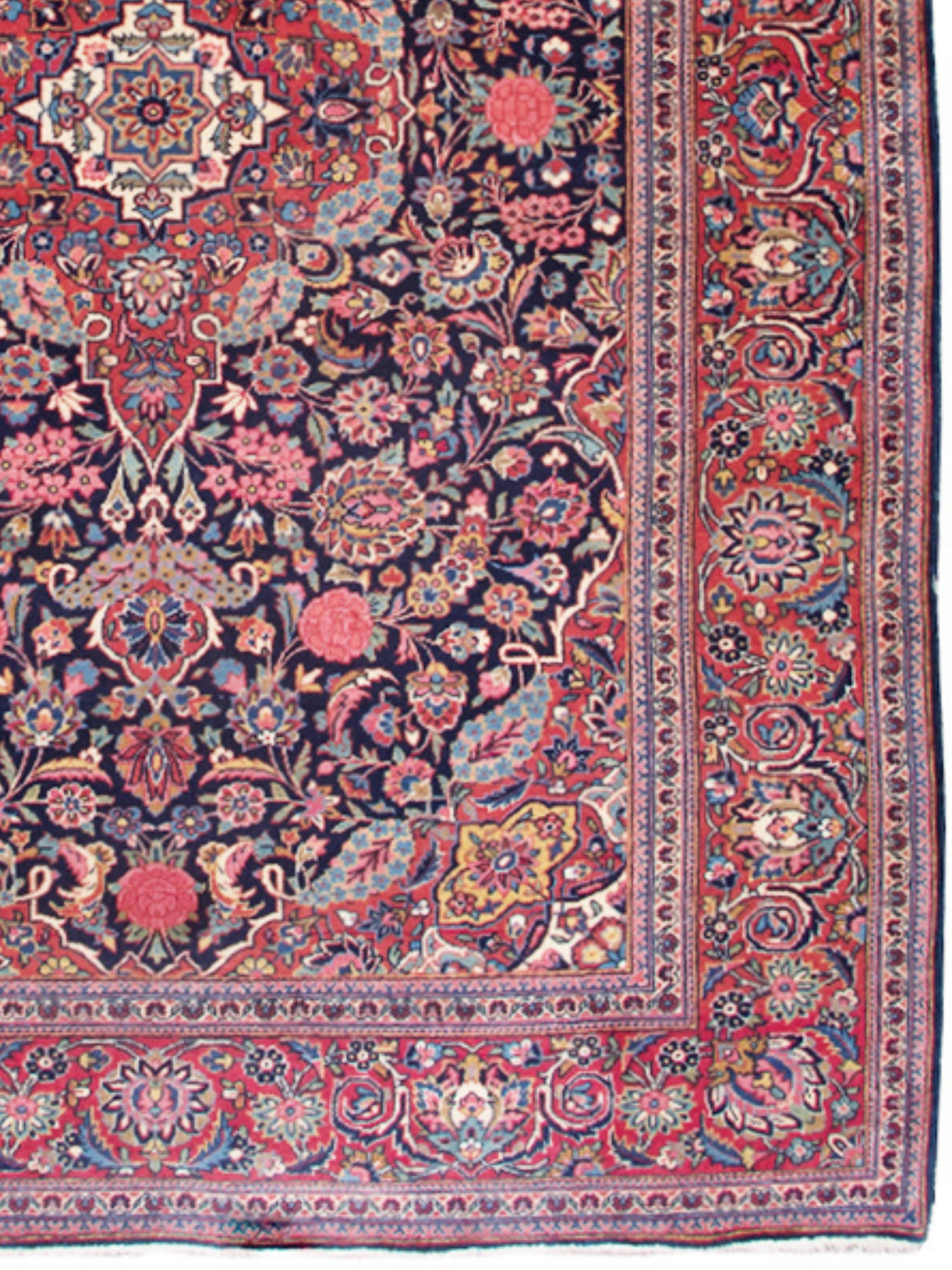 Noué à la main Tapis de Kashan, début du 20e siècle en vente