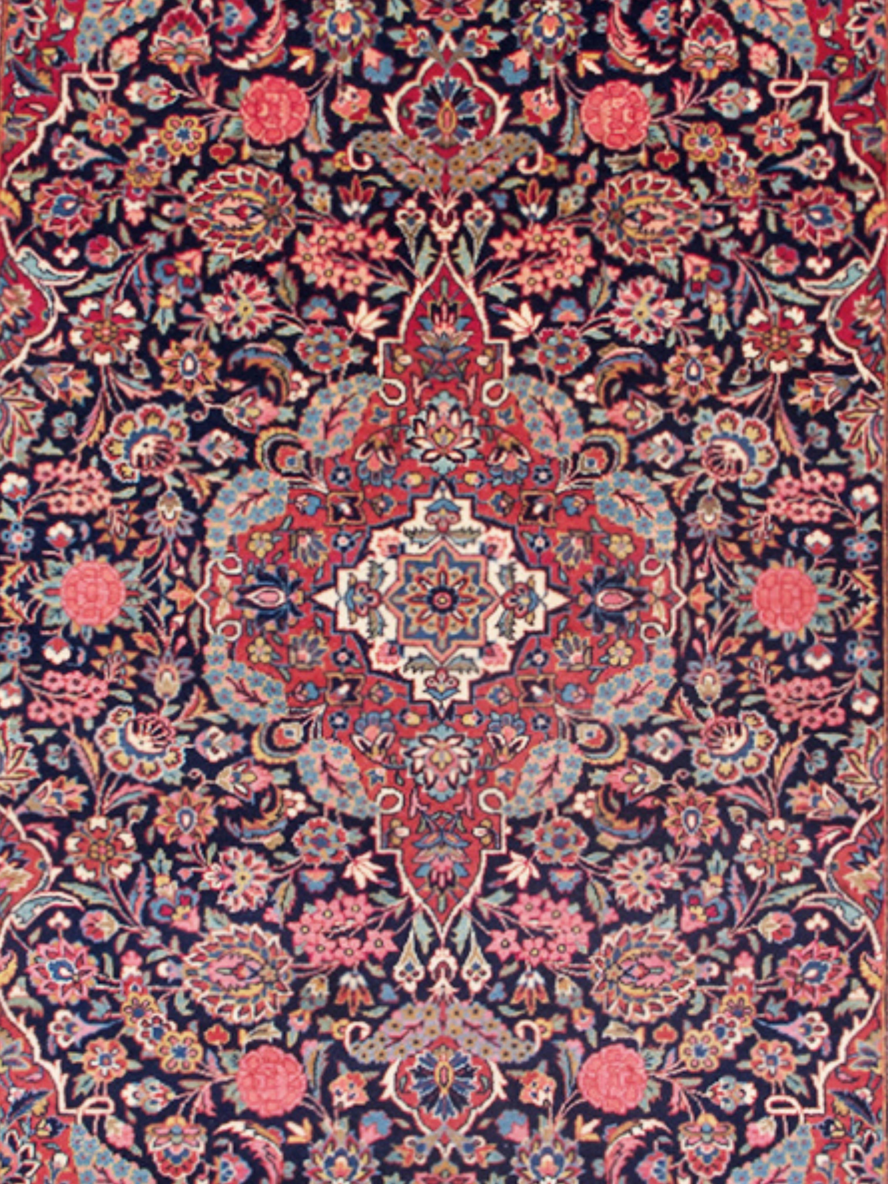 Tapis de Kashan, début du 20e siècle Excellent état - En vente à San Francisco, CA