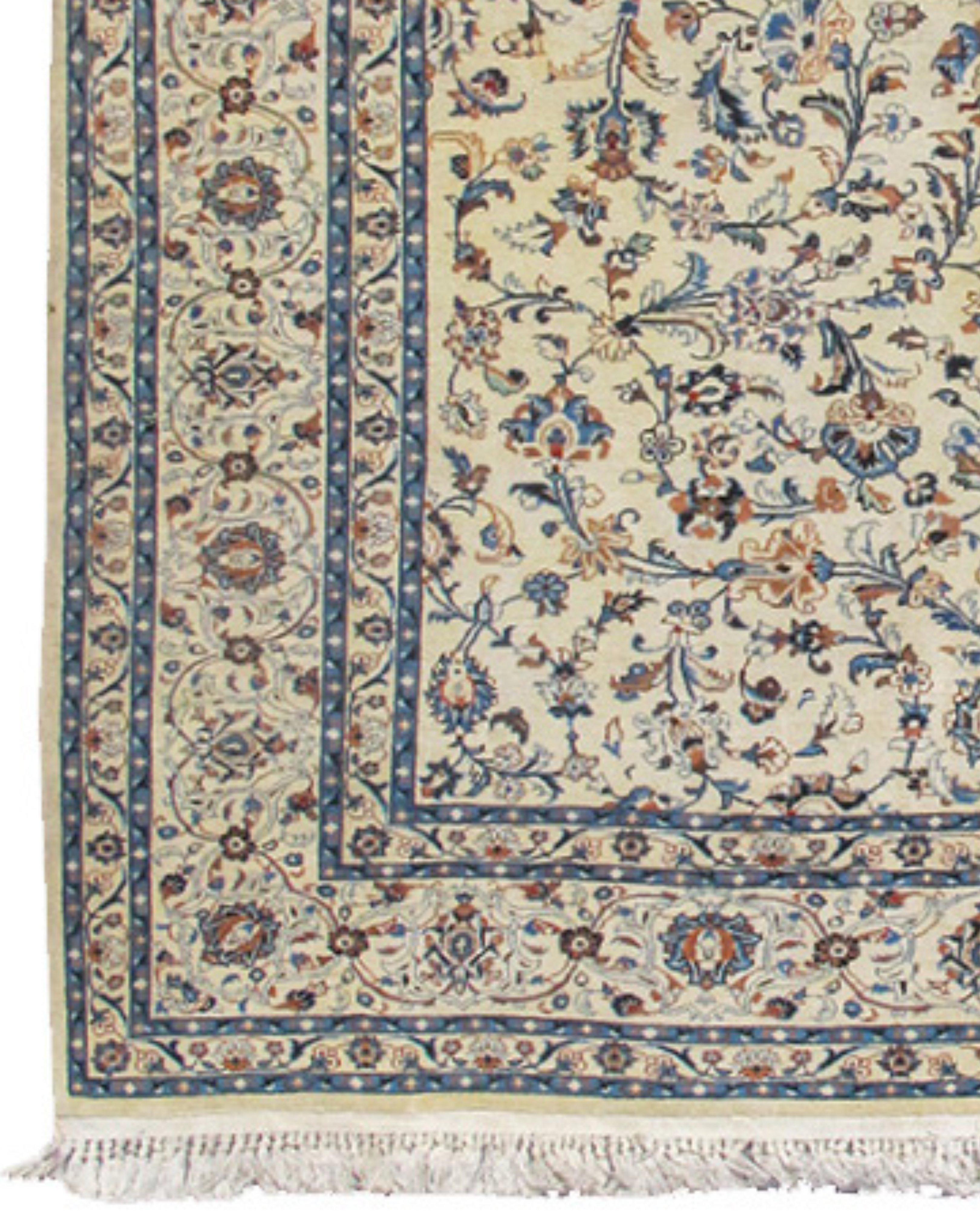 Hand-Knotted Kashan Rug, Mid-20th Century For Sale