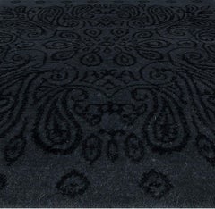 Kashan-Style Medallion Cut-Pile Design "Nocturne Paisley" by Doris Leslie Blau