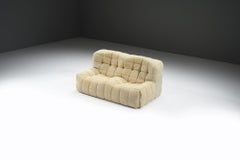Kashima 2 seater in original cream leather by Michel Ducaroy - Ligne Roset 1980