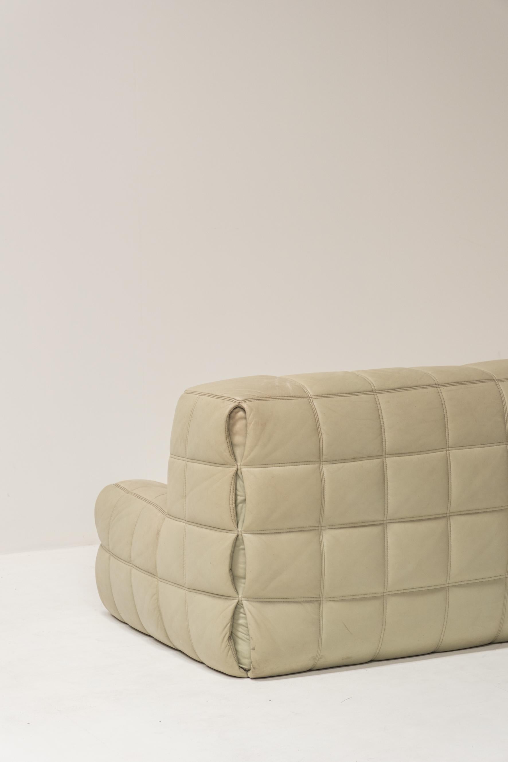 Divano a 2 posti Kashima di Michel Ducaroy per Ligne Roset, pelle originale, anni '70 in vendita 4