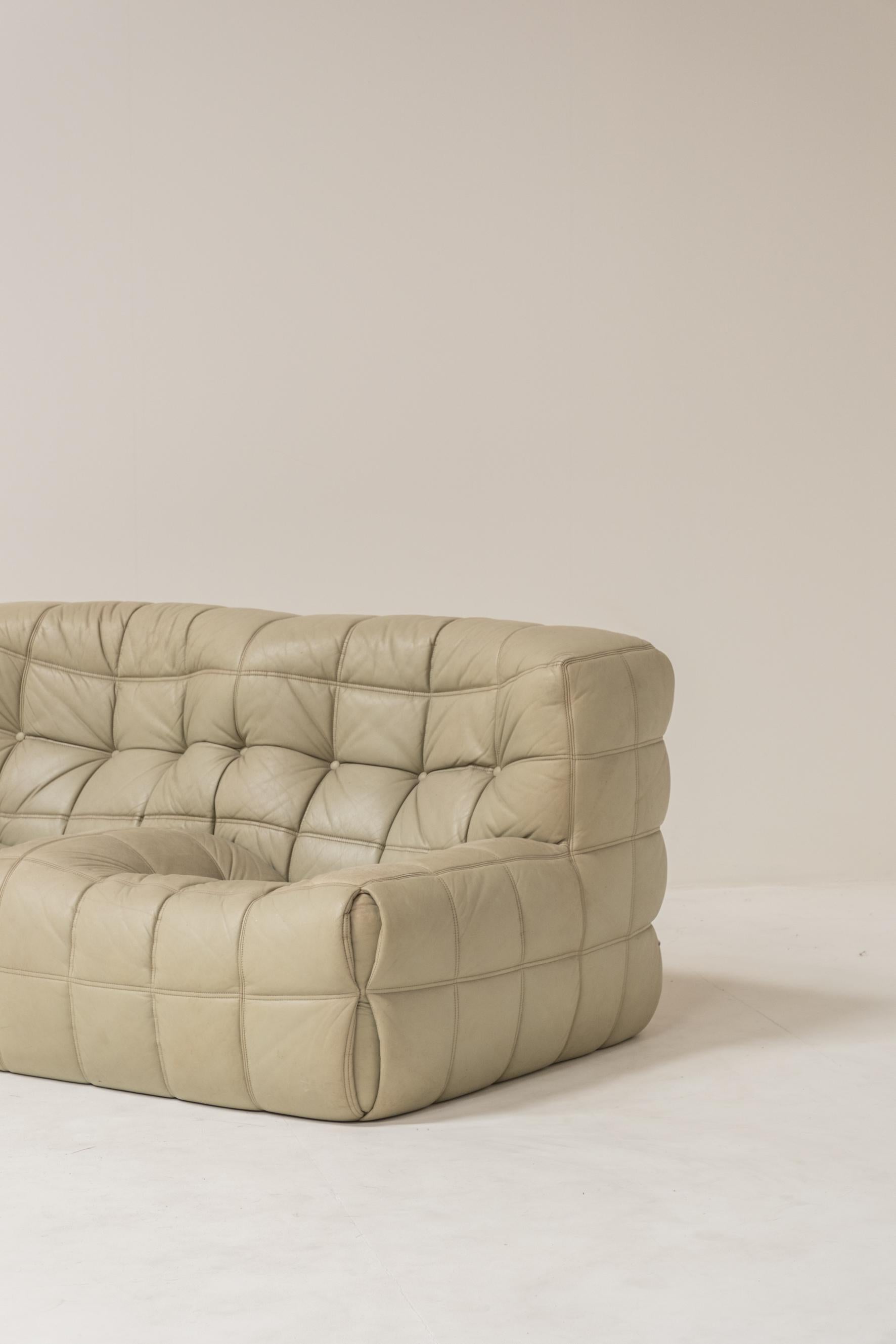 Divano a 2 posti Kashima di Michel Ducaroy per Ligne Roset, pelle originale, anni '70 In condizioni buone in vendita a Boom, Vlaams Gewest