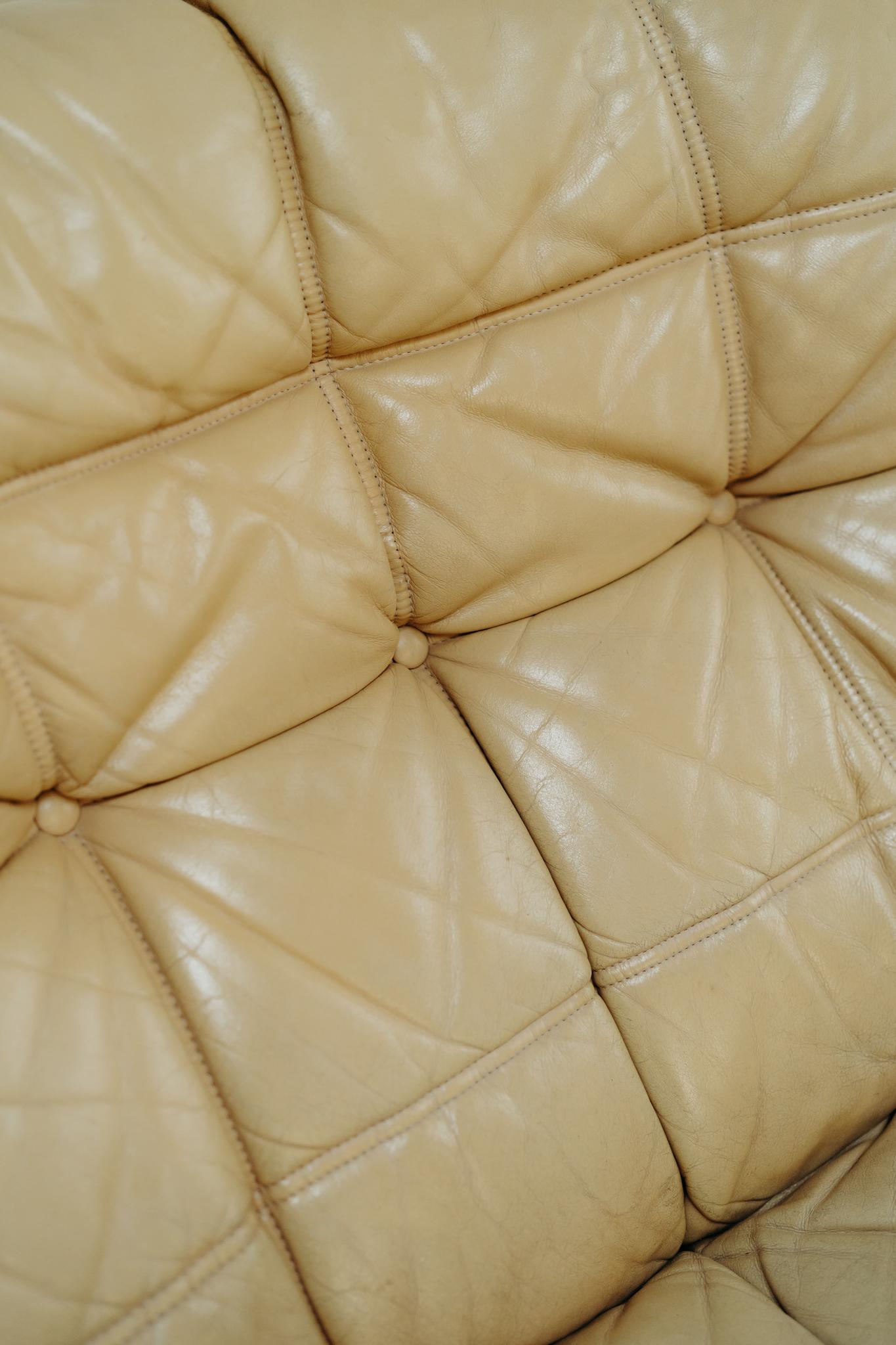 Kashima 3-Sitzer, beiges Leder von Michel Ducaroy für Ligne Roset im Angebot 7