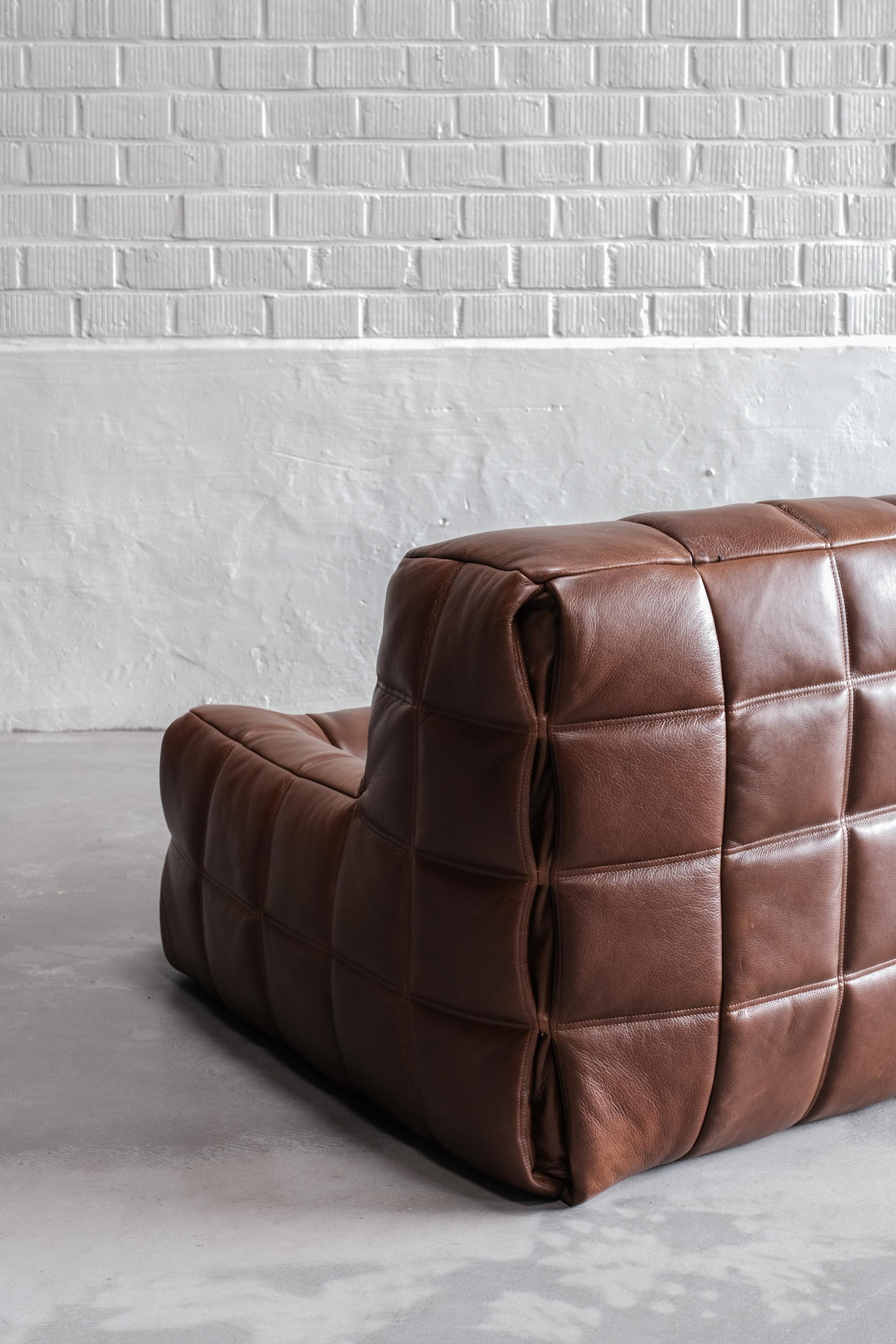 Kashima 3 seater leather sofa designed by Michel Ducaroy for Ligne Roset 1970 3