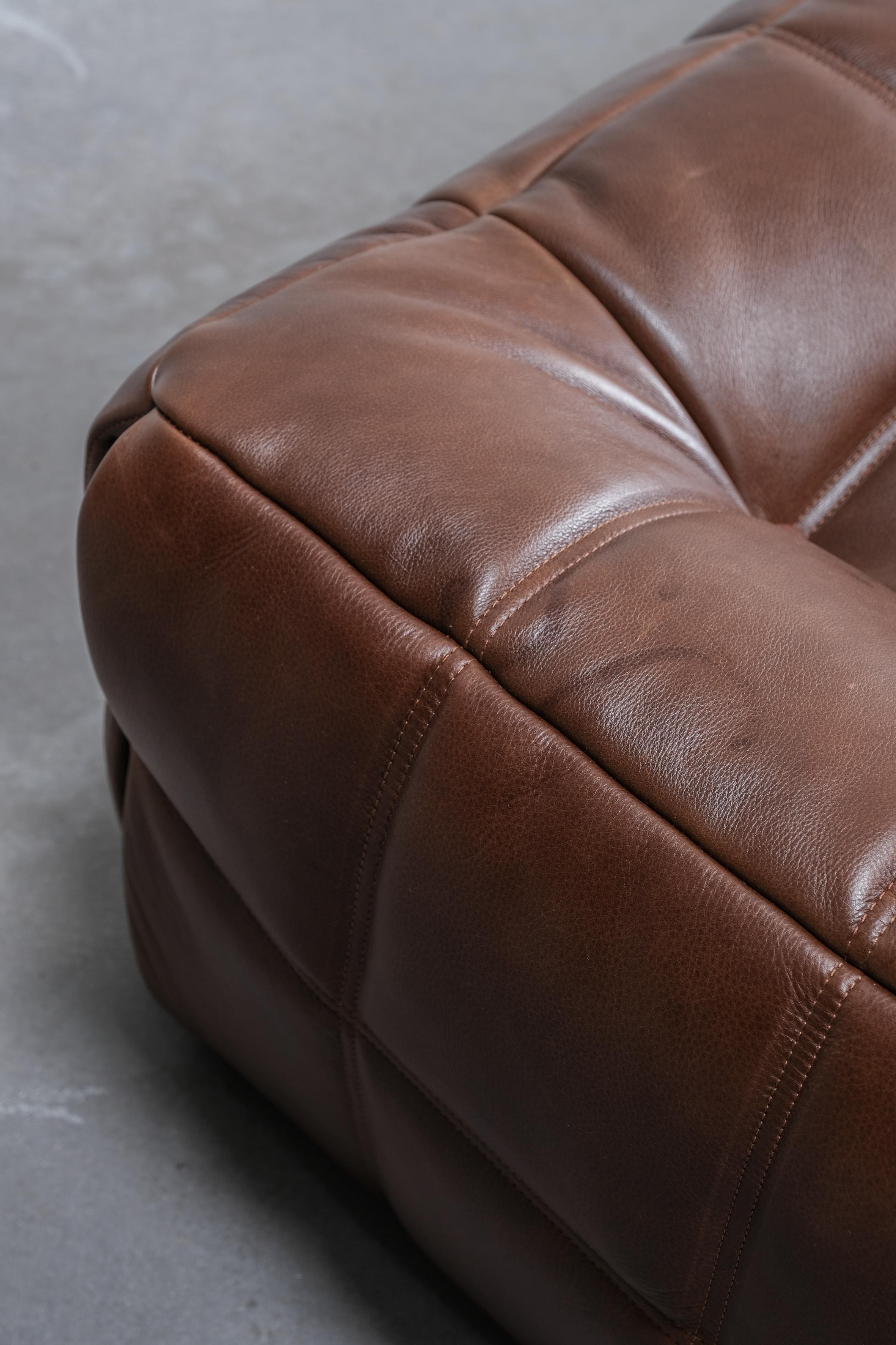Kashima 3 seater leather sofa designed by Michel Ducaroy for Ligne Roset 1970 7