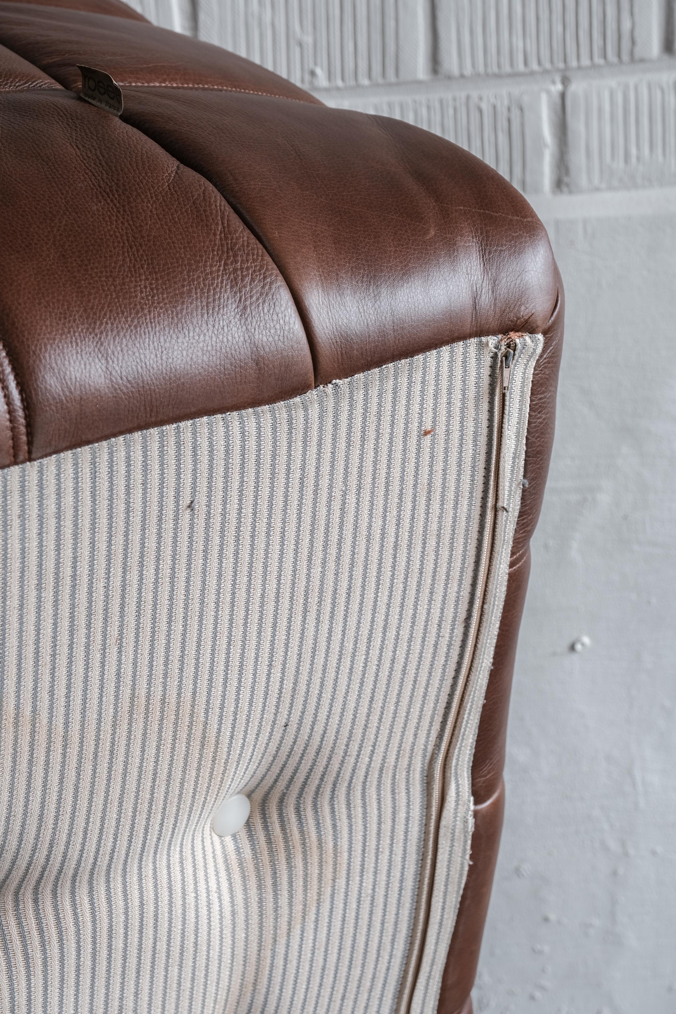 Kashima 3 seater leather sofa designed by Michel Ducaroy for Ligne Roset 1970 10