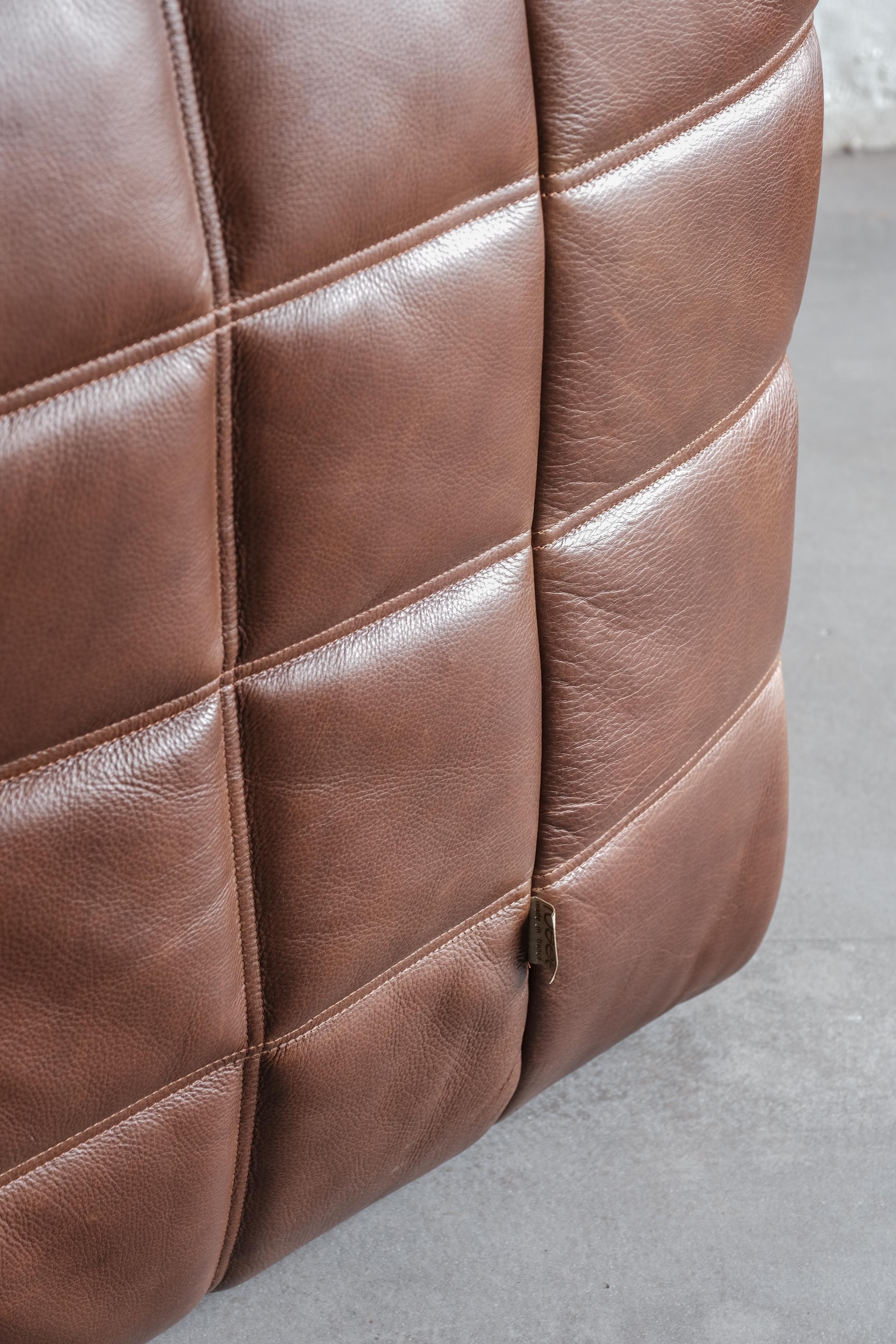 Kashima 3 seater leather sofa designed by Michel Ducaroy for Ligne Roset 1970 2