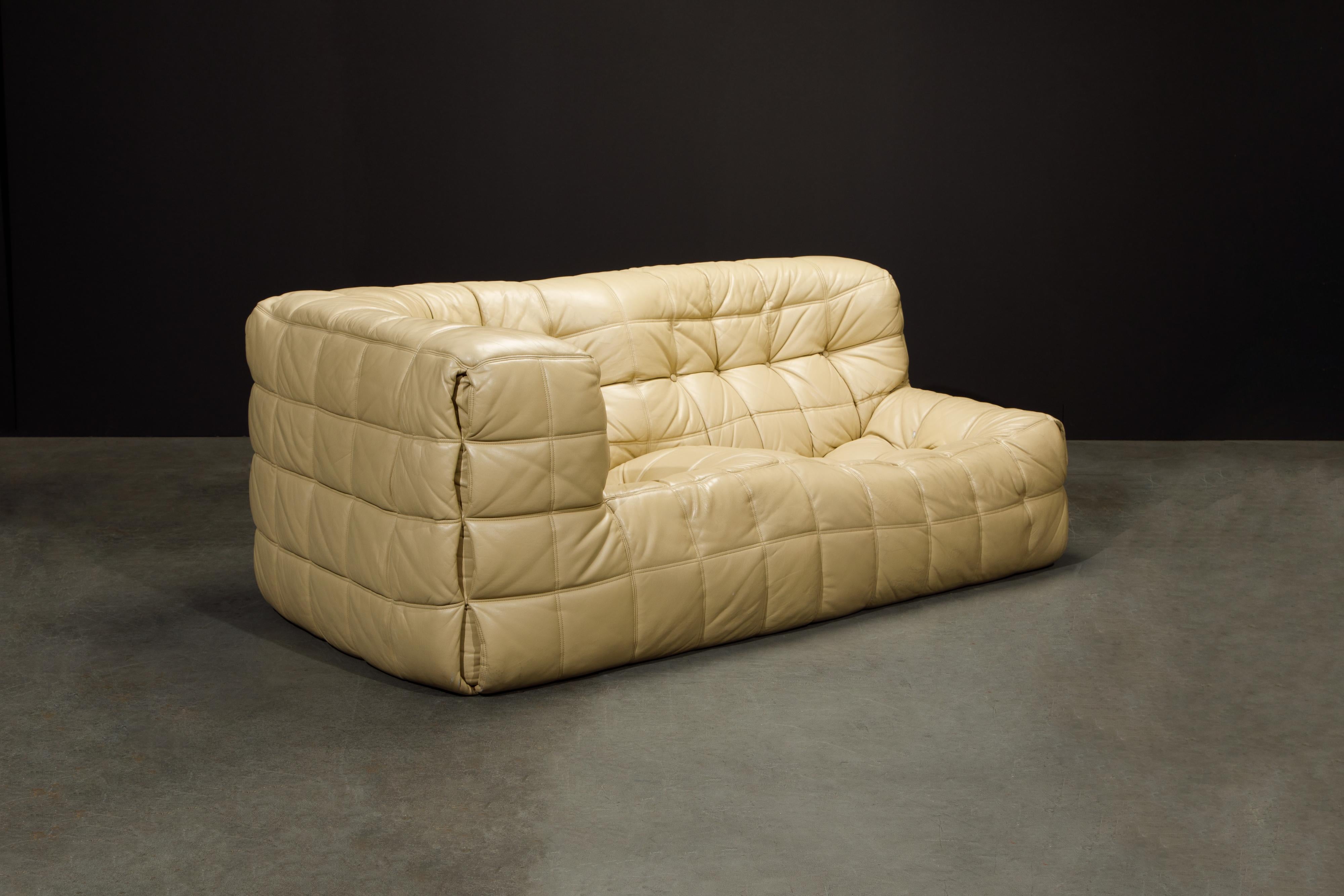 Late 20th Century 'Kashima' Leather Sectional by Michel Ducaroy for Ligne Roset, c. 1976, Signed