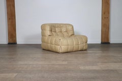 Kashima Lounge chair in cream leather by Michel Ducaroy for Ligne Roset, 1970s