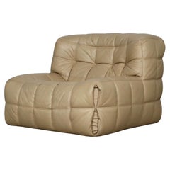 Kashima Lounge chair in cream leather by Michel Ducaroy for Ligne Roset, 1970s
