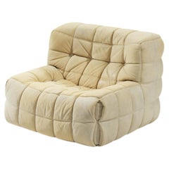 Loungesessel Kashima aus Originalleder von Michel Ducaroy - Ligne Roset 1980