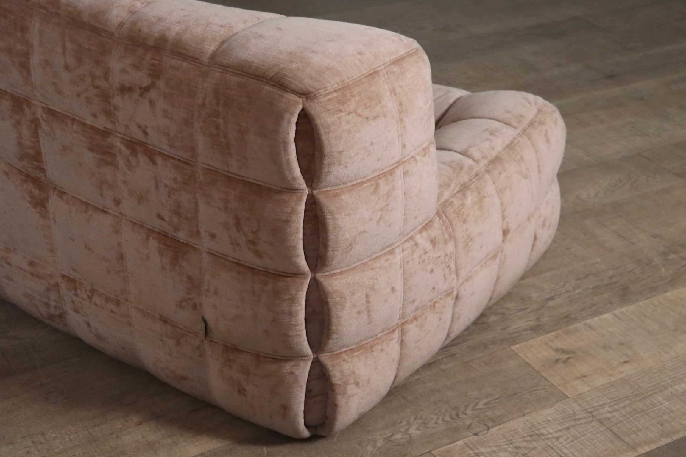 Kashima three seater sofa in velvet by Michel Ducaroy for Ligne Roset, 1970s 5