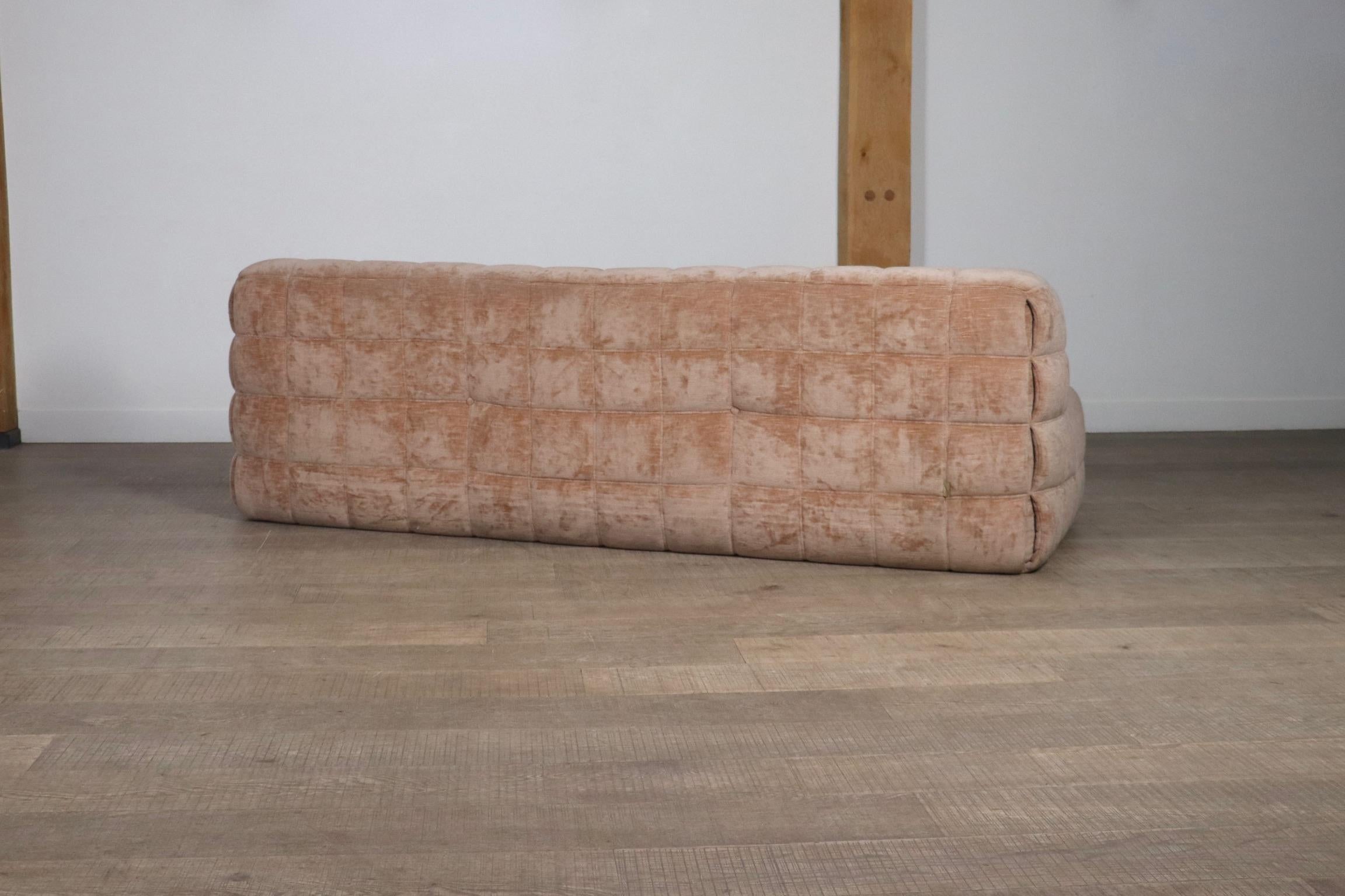 Kashima three seater sofa in velvet by Michel Ducaroy for Ligne Roset, 1970s 6