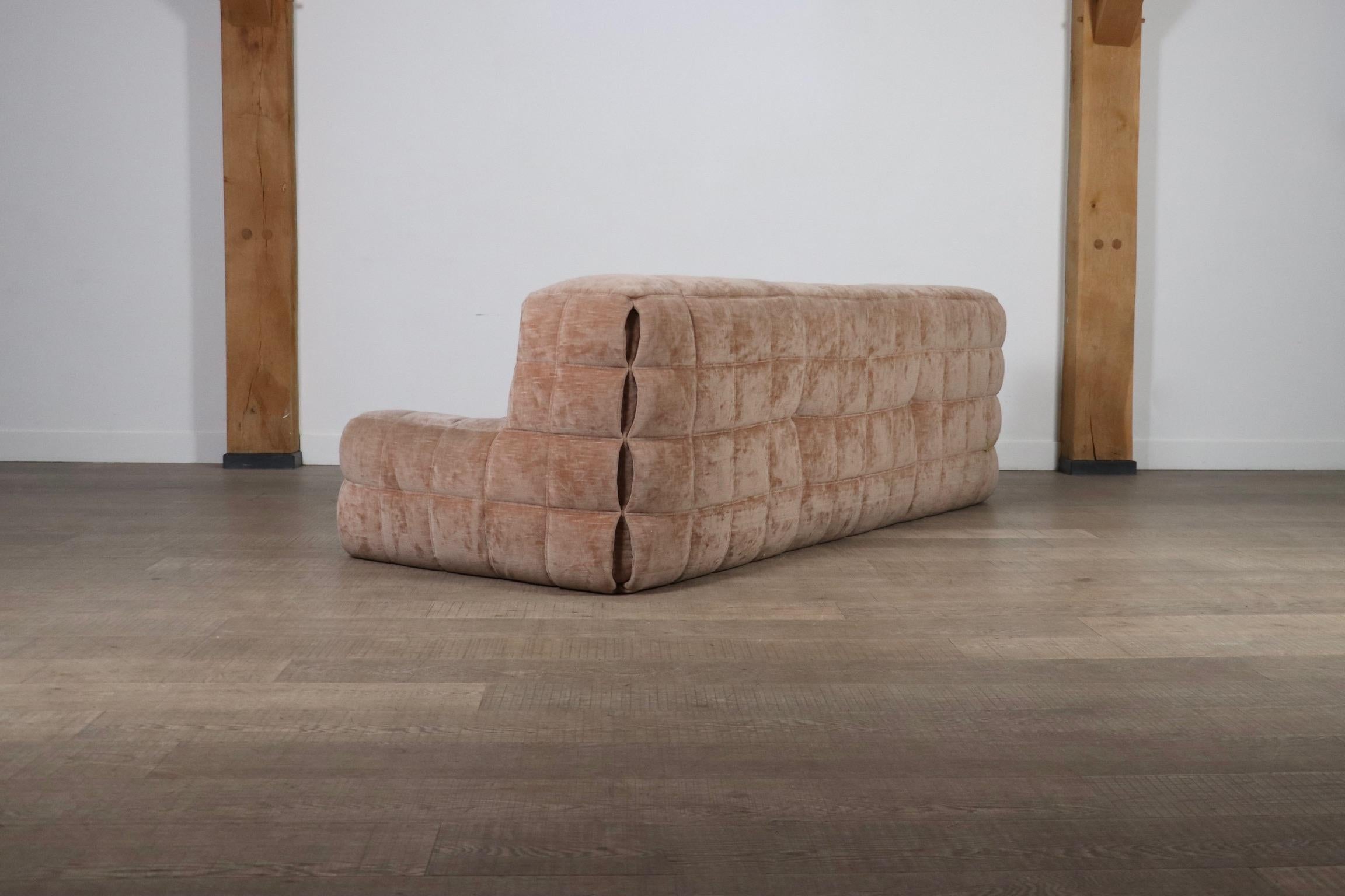 Kashima three seater sofa in velvet by Michel Ducaroy for Ligne Roset, 1970s 7