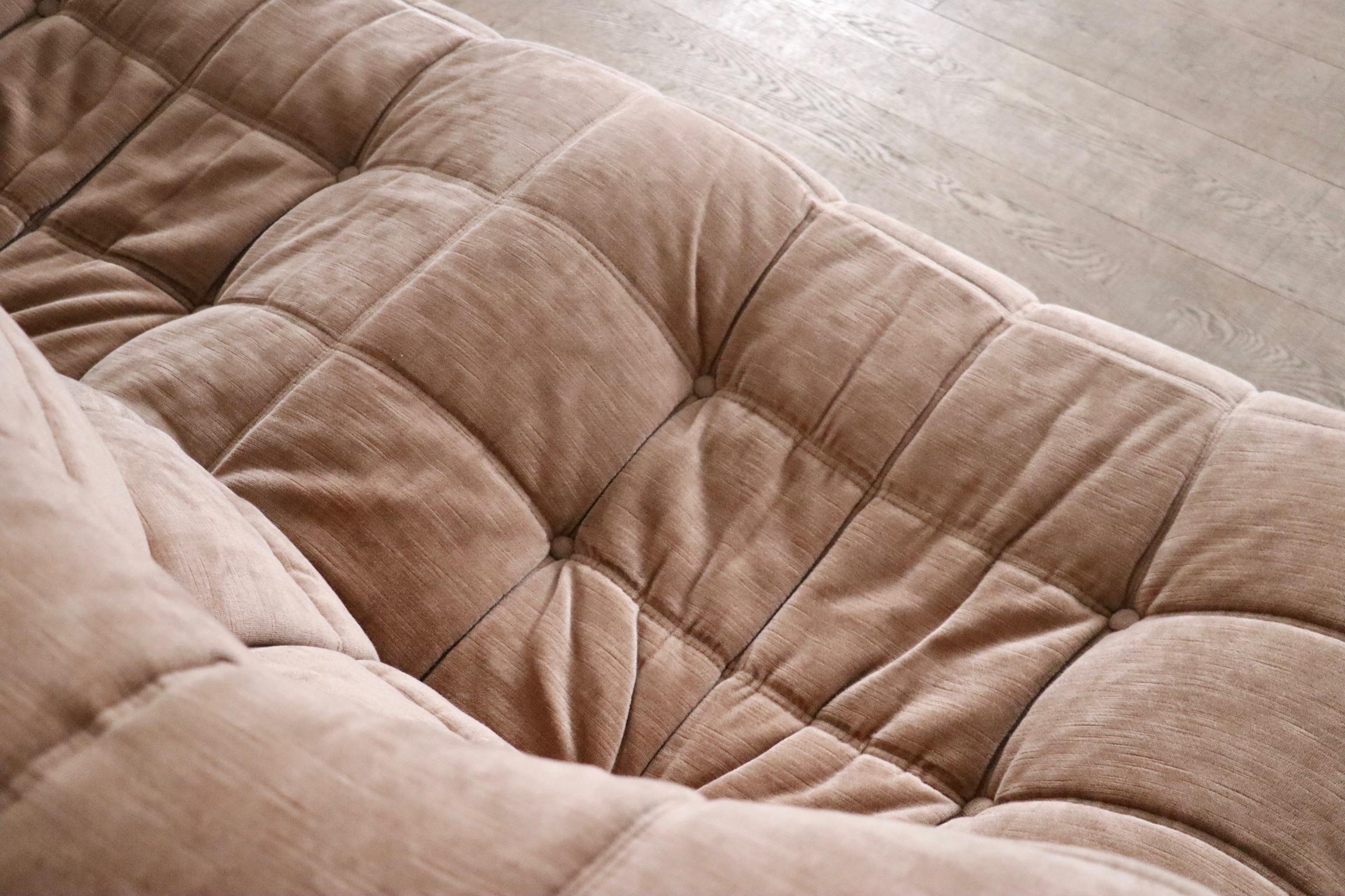 Kashima three seater sofa in velvet by Michel Ducaroy for Ligne Roset, 1970s 2