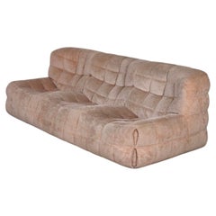 Kashima three seater sofa in velvet by Michel Ducaroy for Ligne Roset, 1970s
