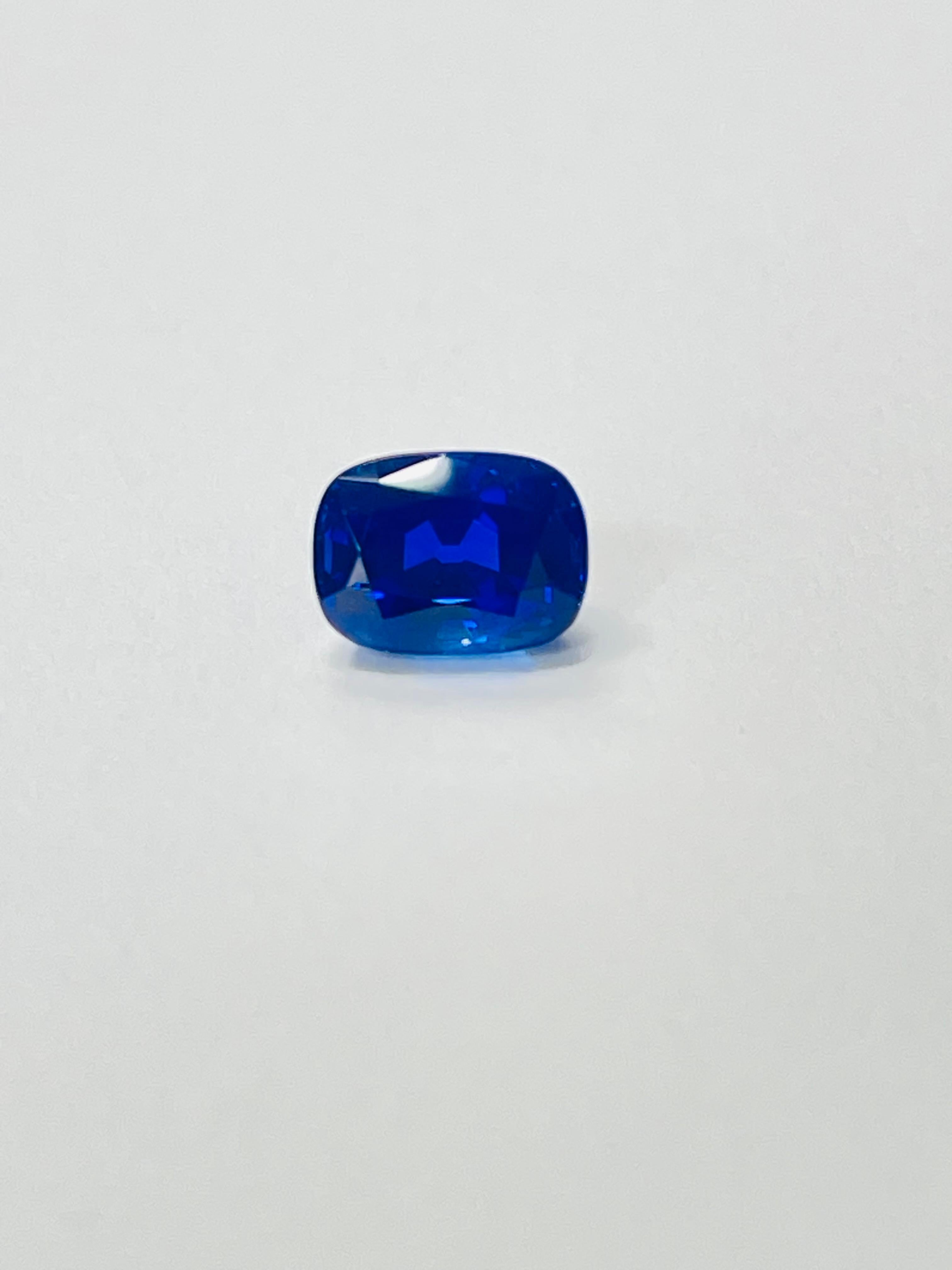 An extraordinary offering for the discerning collector; a 4.03 carat natural, untreated Kashmir Sapphire , certified and exhibiting the legendary Royal Blue color - deep, velvety and luminous. The gemstone hails from the Kashmir region, whose mines