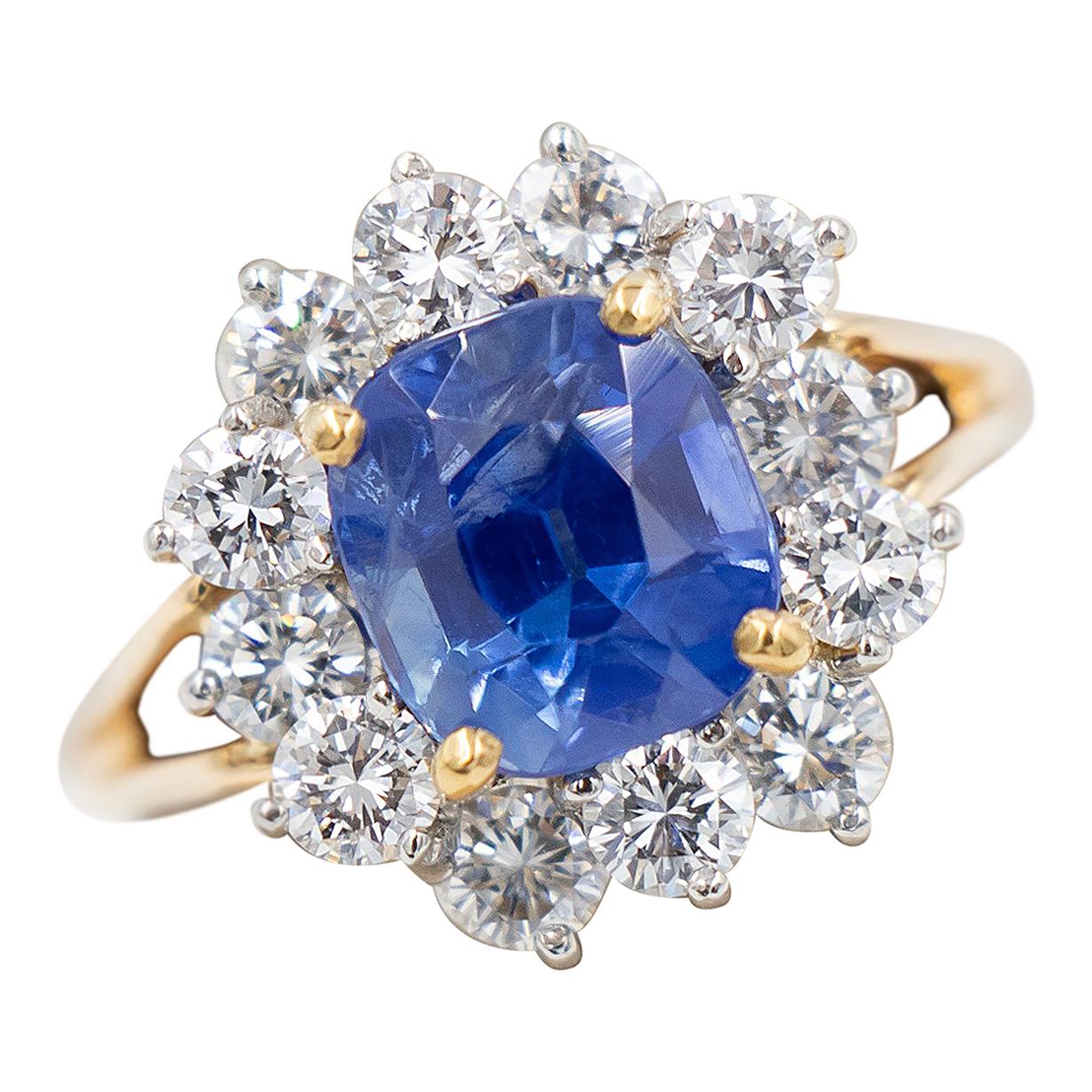 Kashmir Blue Sapphire 3.46 Carat set in Oscar Heyman Mounting
