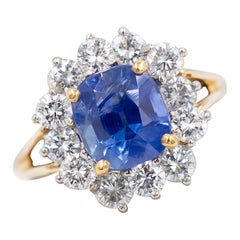 Kashmir Blue Sapphire 3.46 Carat set in Oscar Heyman Mounting
