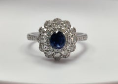 Kashmir Halo - GIA Certified Rare Kashmir Sapphire Ring set with Diamond in 18K