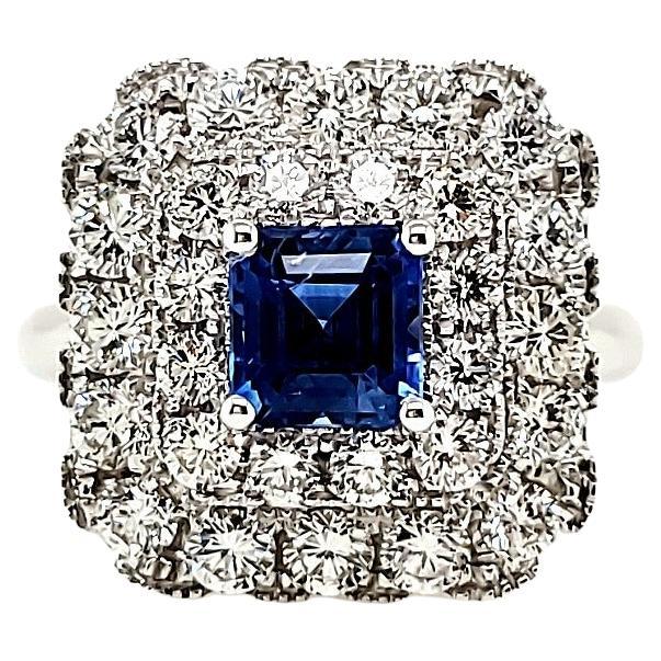 Kashmir No Heat Sapphire Engagement Ring carat 1.30 with GIA certificate