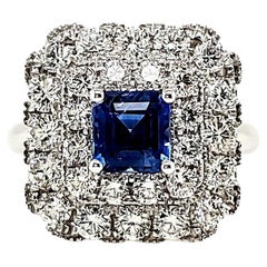 Kashmir No Heat Sapphire Engagement Ring carat 1.30 with GIA certificate