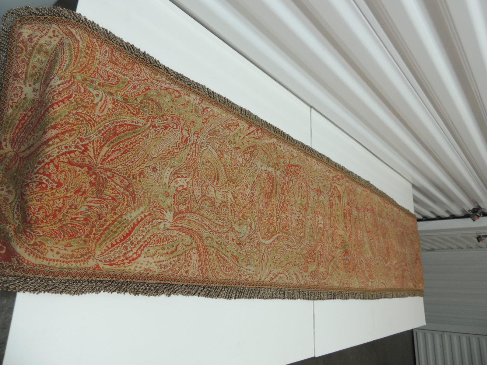 Indian Kashmir Paisley Red and Orange Table Runner