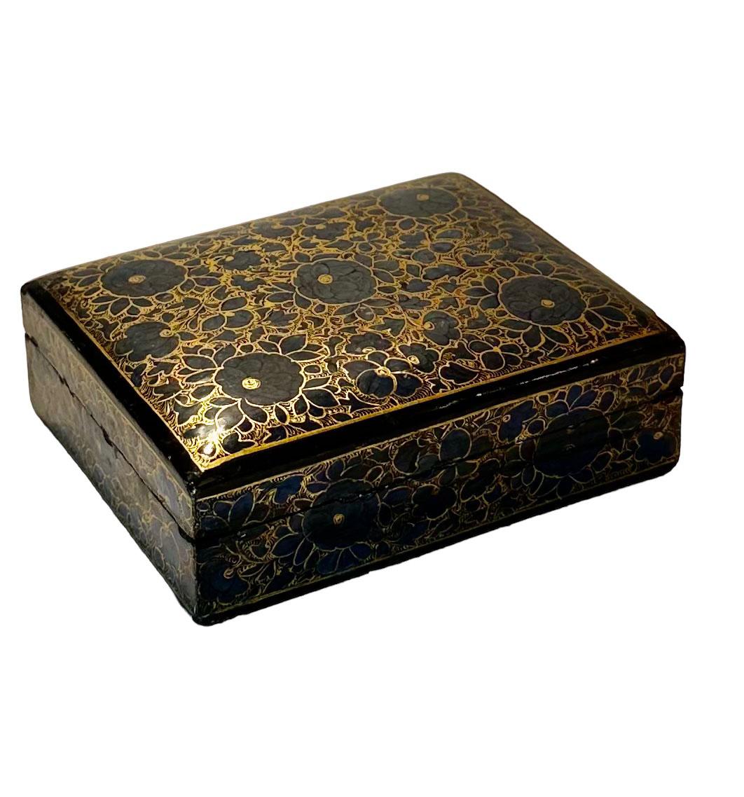 Wood Kashmir Papier-Mâché Box For Sale