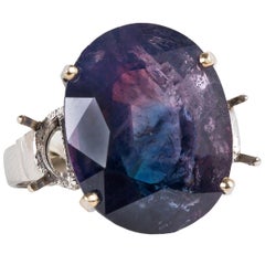 Ring aus Kaschmir mit lila und blauem Saphir