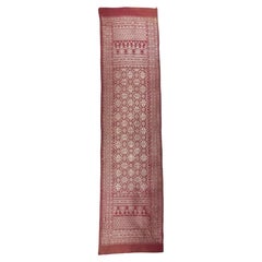 Kashmir Red and Gold Paisley Pattern Silk Table Runner