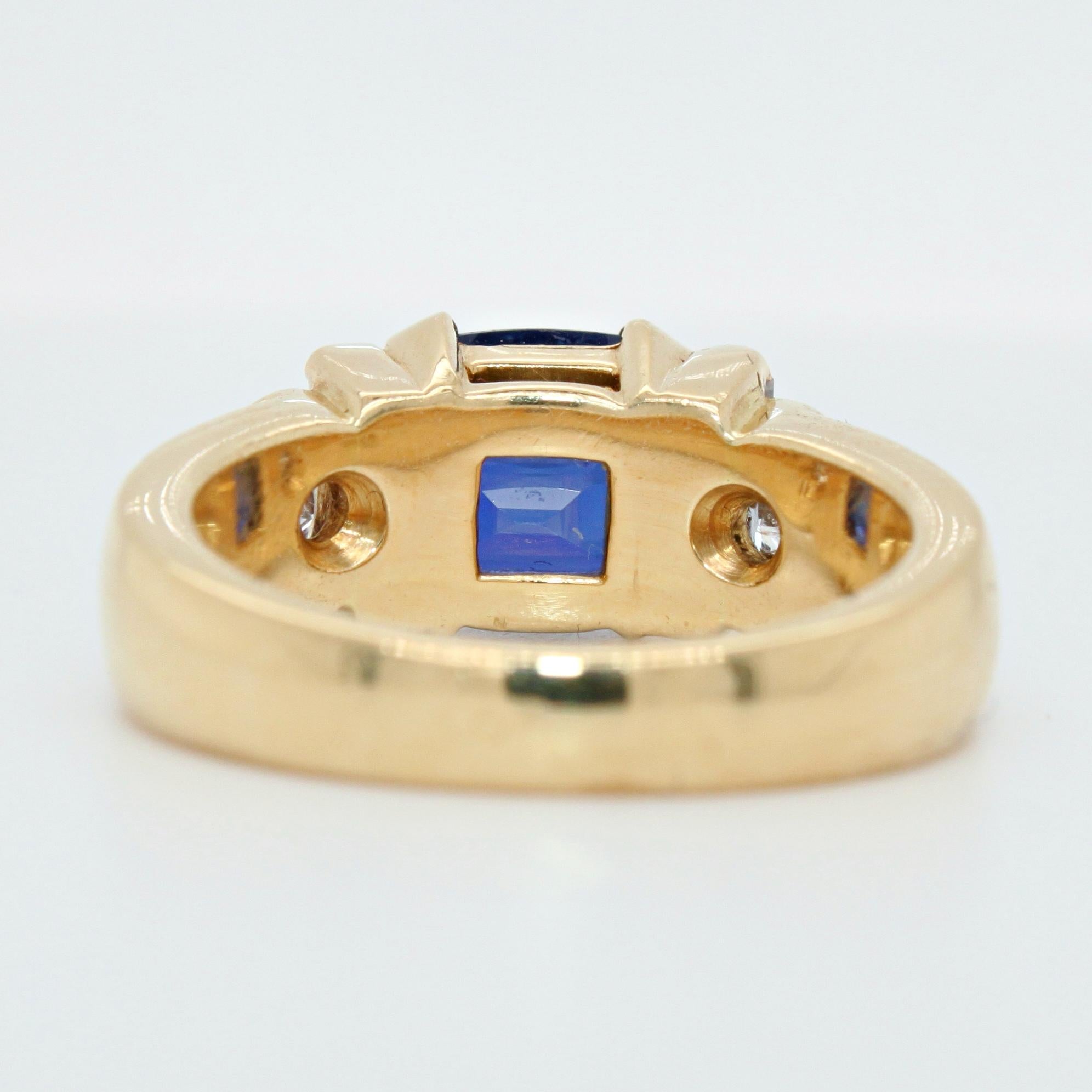 Retro Kashmir Sapphire and Diamond Ring, Kern